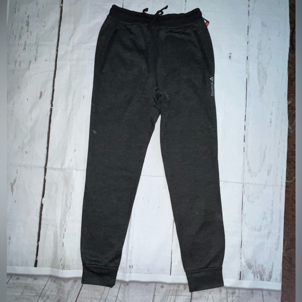Mens Reebok Speedwick Fleece Lined jogger sweatpants activewear Gray Small New